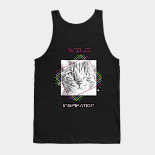 Cat Wild Nature Animal Illustration Art Drawing Tank Top